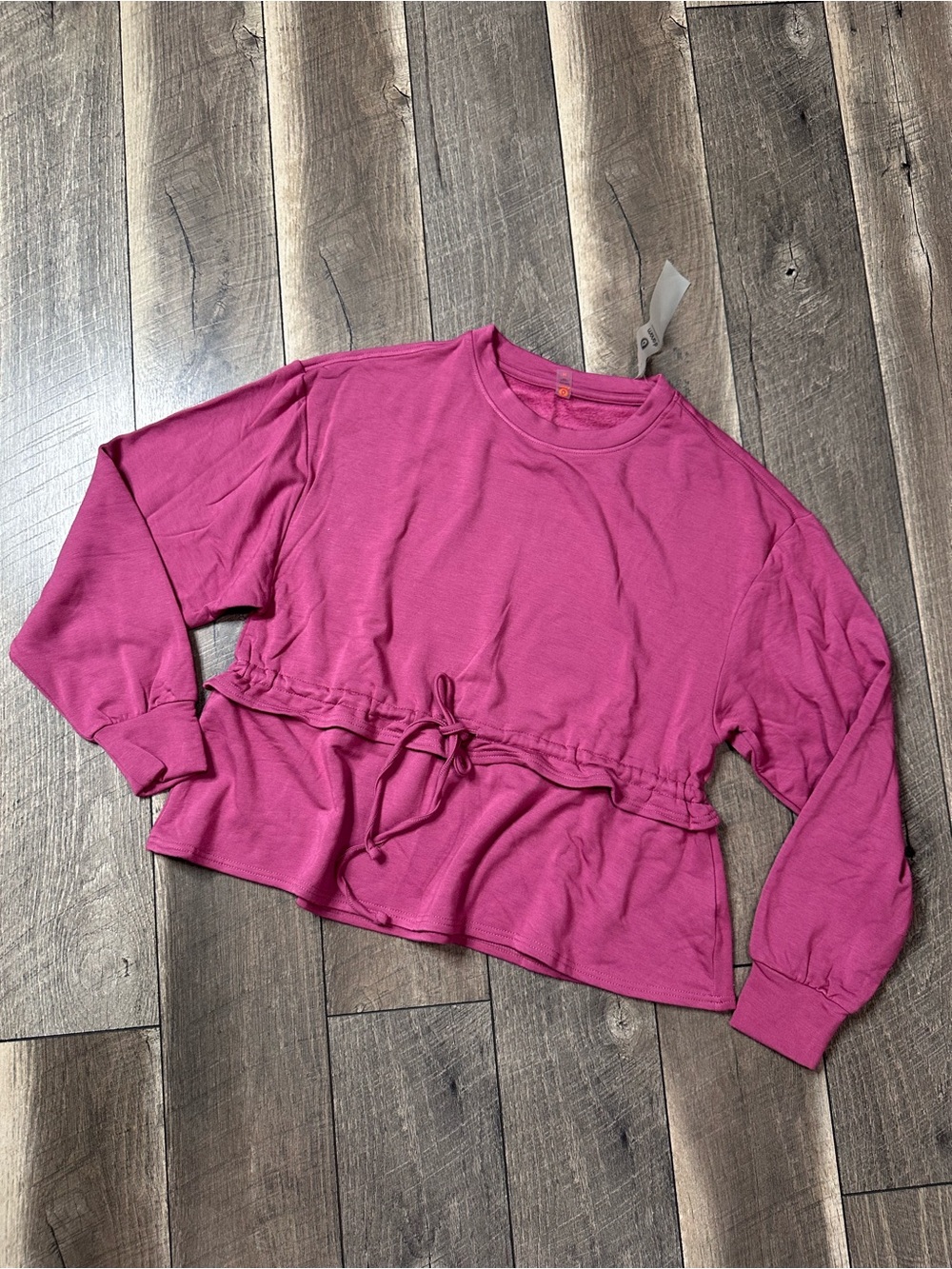 Mono B Buttery Soft Tie Waist Crewneck Pullover